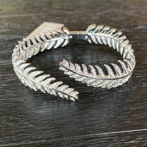 Nadri silver/CZ double feather bracelet